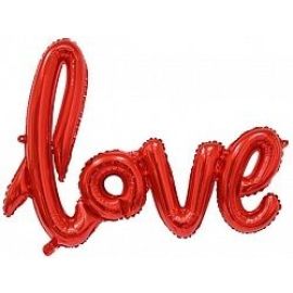 Шар Надпись love, красный(надув воздухом)