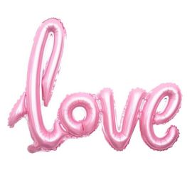 Шар НАДПИСЬ LOVE, светло-розовый