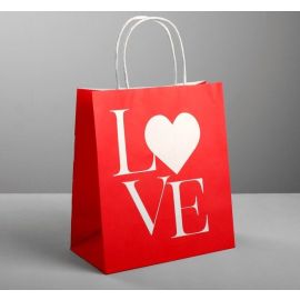 Пакет бумажный крафт Love