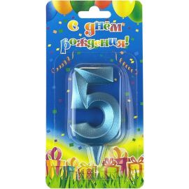 Свеча 5, синяя бирюза
