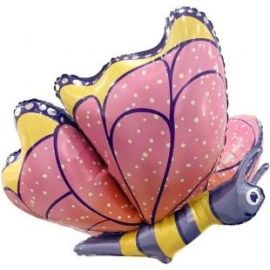 Шар Бабочка, 3D, розовый