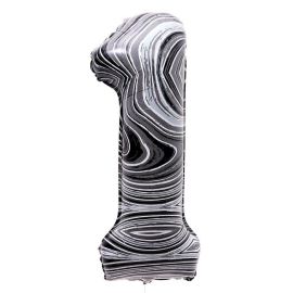 Цифра 1, черный мрамор