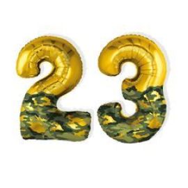 Цифра 23, камуфляж/золото