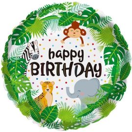 Шар-круг Happy Birthday, джунгли