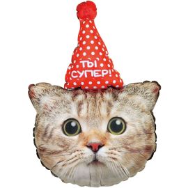 Шар Котенок в колпачке Ты супер