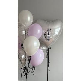 Набор шаров для девушки с большим сердцем с фото