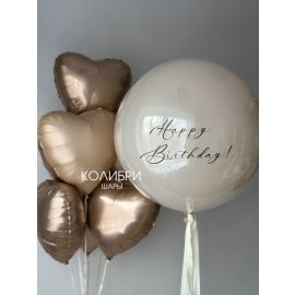 Набор шаров для девушки с большим шаром и сердцами