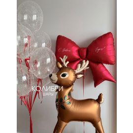 Новогодний набор шаров с оленем