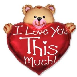 Шар Мишка с сердцем I love you this much