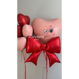 Композиция из шаров на 14 февраля