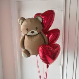 Связка Мишка и 3 сердца