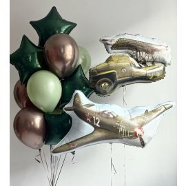 Набор шаров с военной техникой